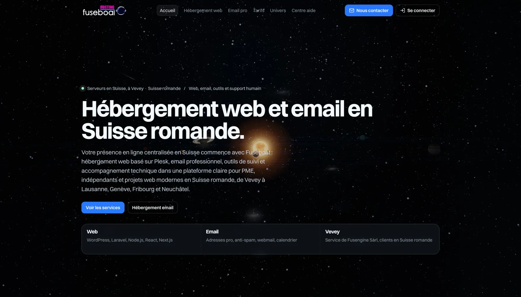 Page d'accueil du site Fuseboat